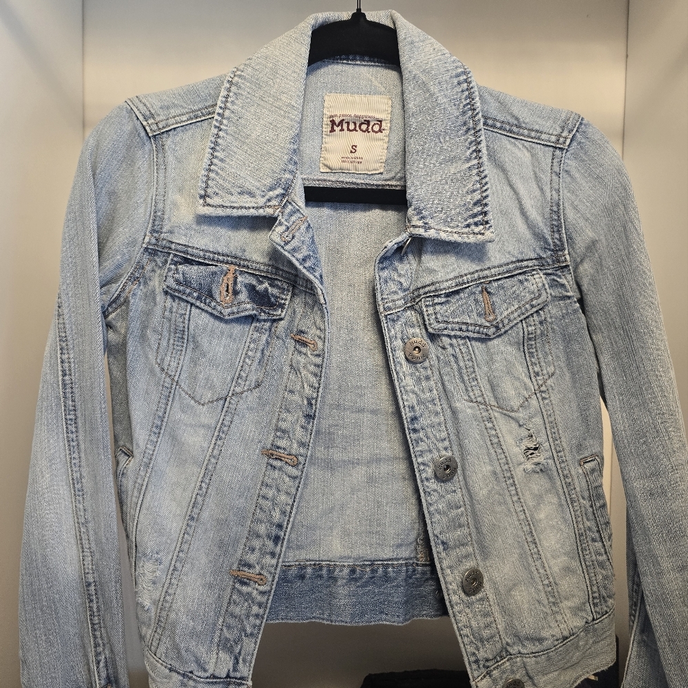 Light Blue Distressed Denim Jacket